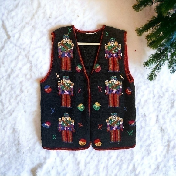 Retro / vintage ugly Christmas sweater vest - perfect for holidays! Size XL - Picture 1 of 6
